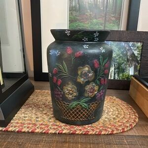 Hand-Painted Floral Vase